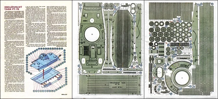 Papierový model Obojživelný tank PT-76